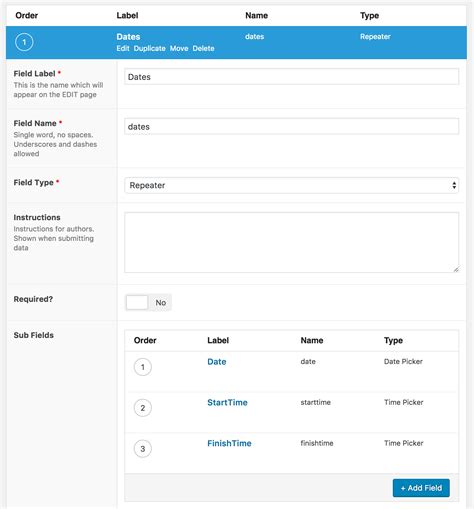 advanced custom fields repeater|acf repeater get date.